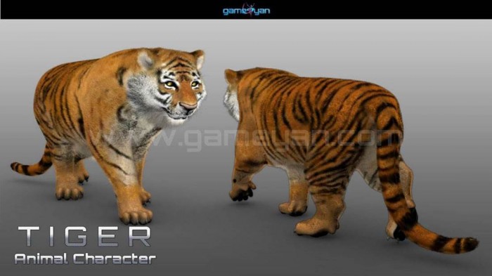 Modelado de personajes 3d Animal Tiger