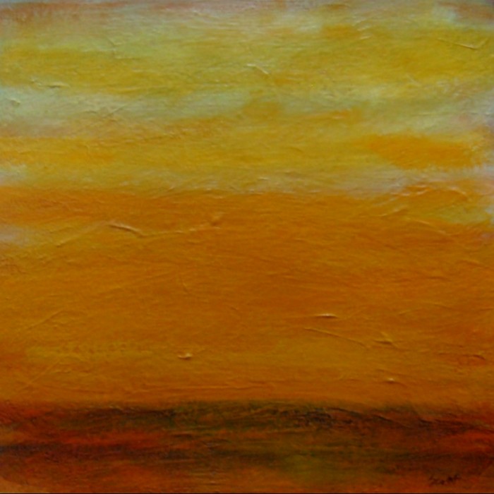 sunrise no. 42,  mixed media on paper,  6x6 inches,  2011